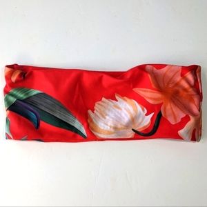 5/$18 Shein Floral Print Bandeu Bikini Top Strapless